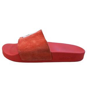 Adidas X Hattie Stewart Sandals Women Sz‎ 6 Red Slide Ohio State Suede Casual